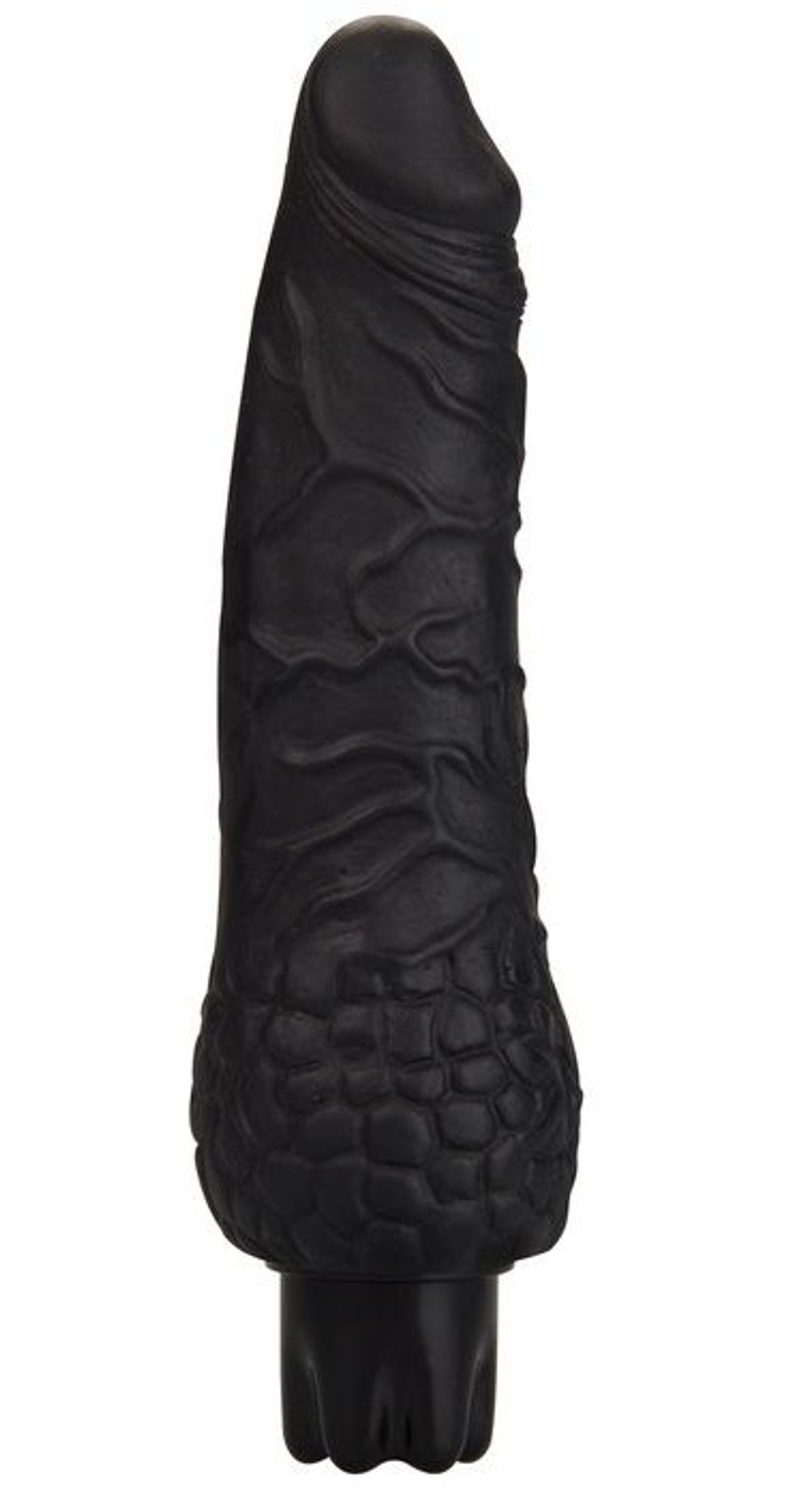 Чёрный вибратор-реалистик Realistic Skin Vibrator Small - 16,3 см. (Цвет: черный)