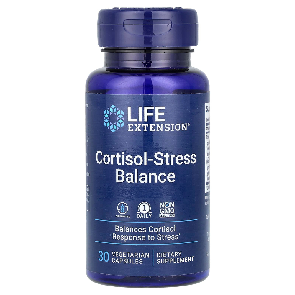 Life Extension, Кортизол-стрессовый баланс, 30 вегетарианских капсул