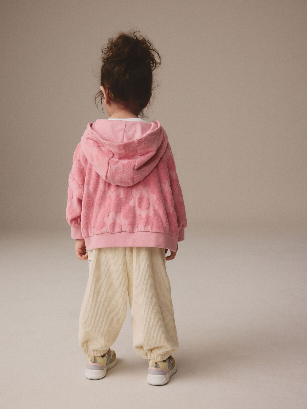 Толстовка с капюшоном и джоггеры в комплекте для девочки Next E54-946, Розовый, Бежевый