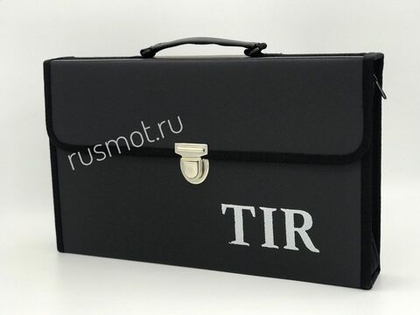 Папка для водителей черная с логотипом вышивка TIR кожа