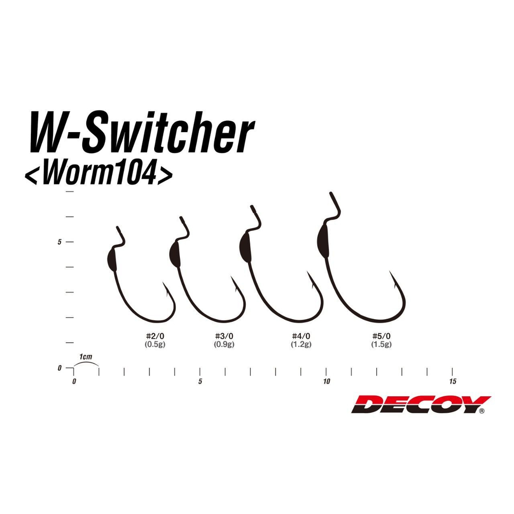 Крючок Decoy подгруженный офсетный Worm 104 W-Switcher #2/0 (в упаковке 5 штук)