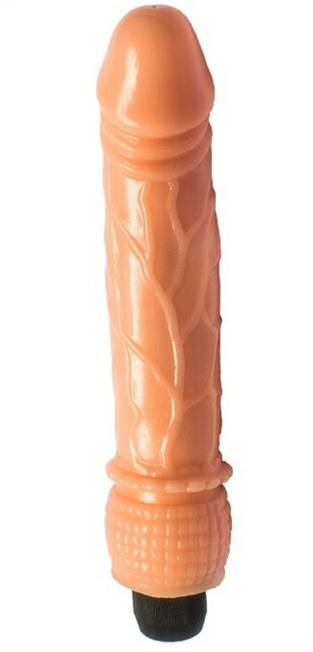 Реалистичный вибратор с выпуклыми венками Eroticon (Цвет: телесный)