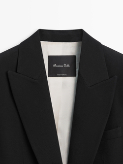 Massimo Dutti Костюмный пиджак из крепа, черный