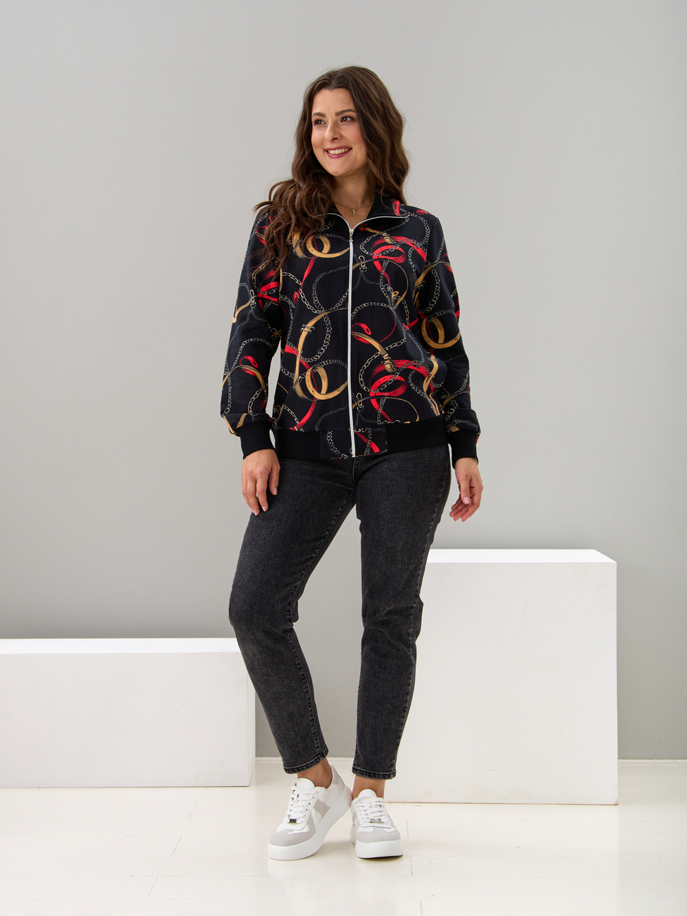 Толстовка К-184/черный-цепи