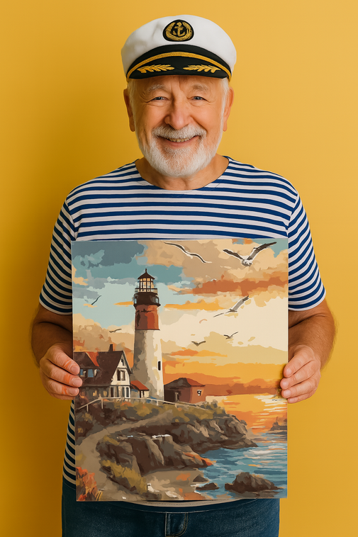 Картина по номерам - Маяк на закате