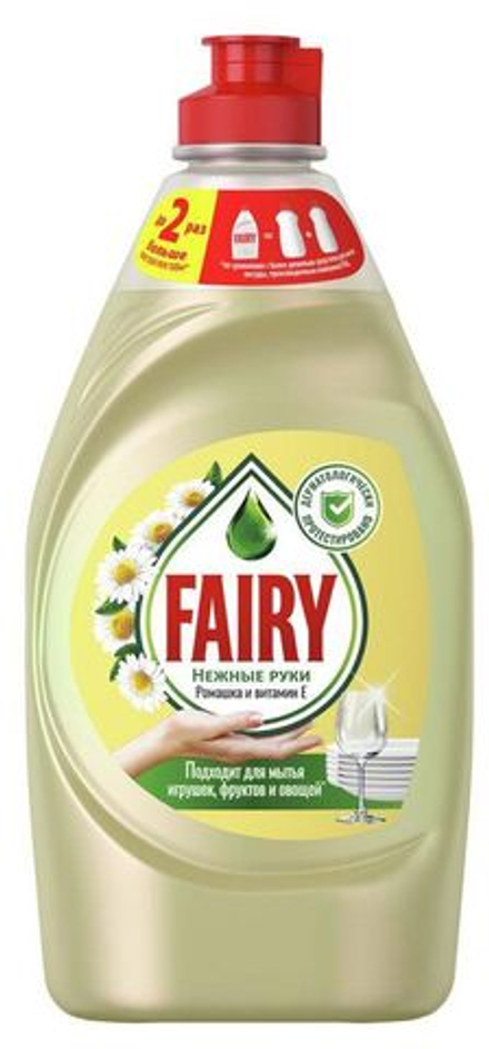Fairy Средство для мытья посуды Нежные руки Ромашка и Витамин E, 0.45 л