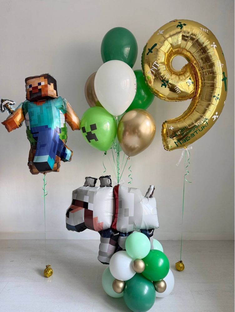 Воздушные гелиевые шарики с доставкой по Хабаровску Майкрафт/Пиксели №5080