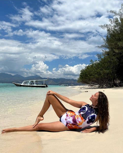 Купальник слитный Кошки и сливки