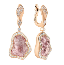 Серьги с Морганитом и Бриллиантами, E0030-60/1