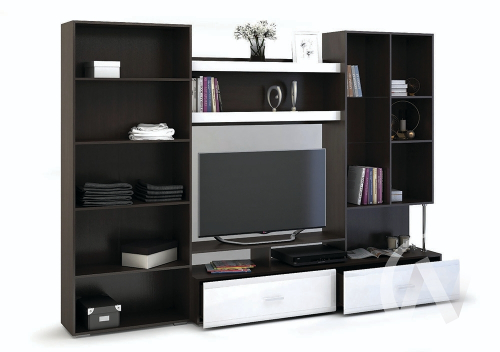 Гостиная Вегас 1 (венге/белый глянец)