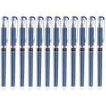 Набор синих гелевых ручек для письма 12 шт, Piano, корпус с резиновым держателем, серия "Premium", наконечник 0.7 мм, неавтоматическая многоразовая, игольчатый стержень для письма