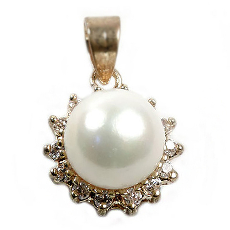 Кулон "Диана" жемчуг, фианит