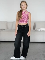 Летний кроп топ трикотажный детский