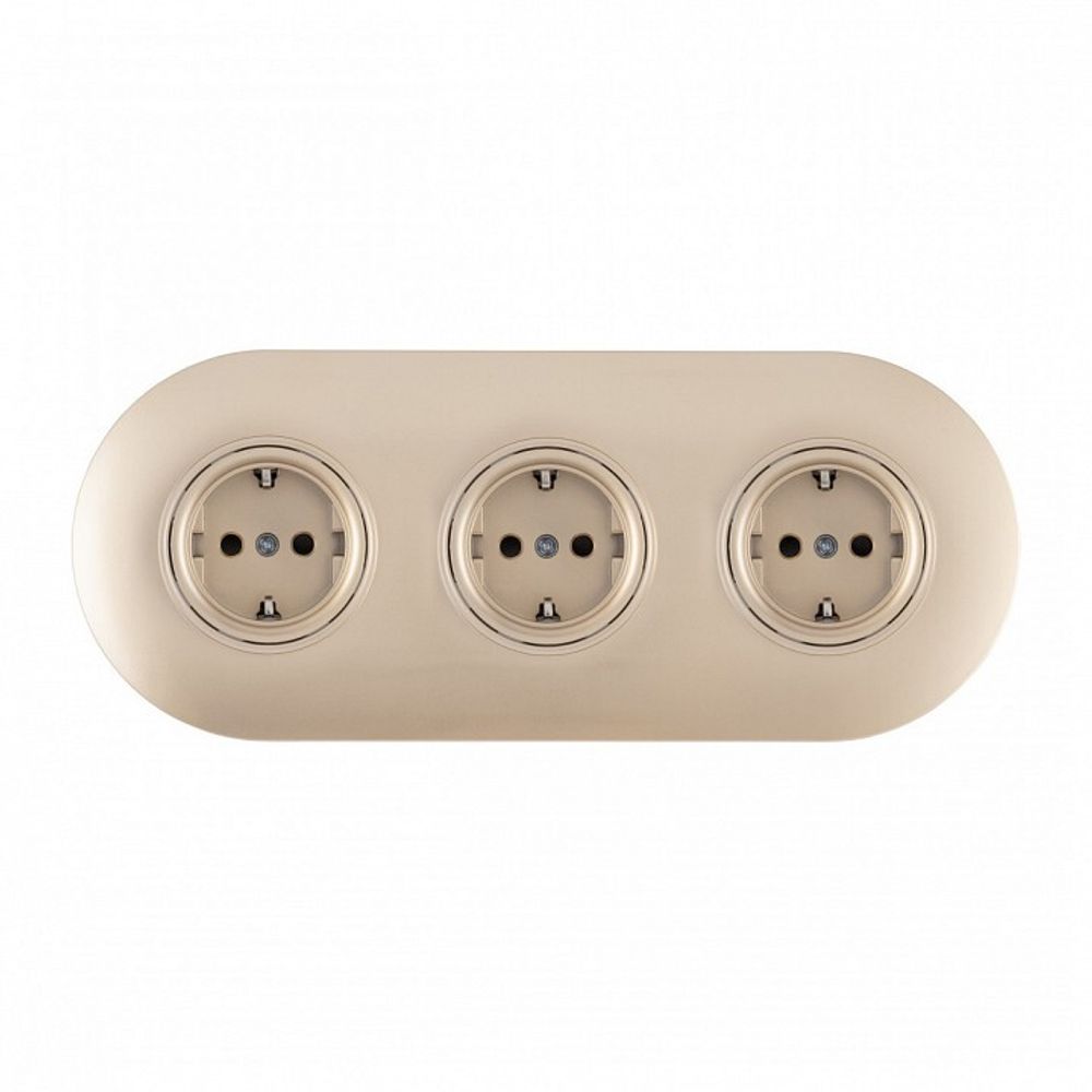 Розетка с заземлением и со шторкой Arte Milano SET08-3 SET08-3-40-1x3 shampan