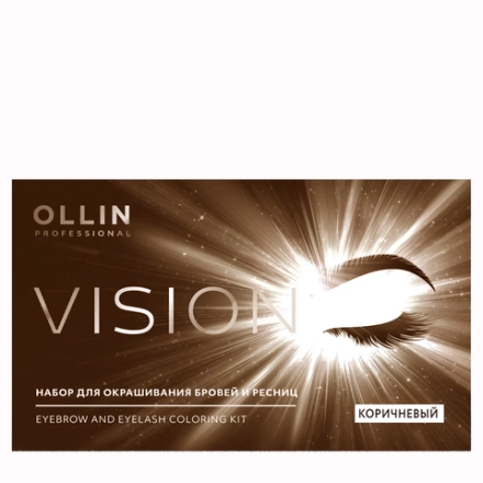 Набор для окрашивания бровей и ресниц, коричневый / OLLIN VISION SET brown 20 мл