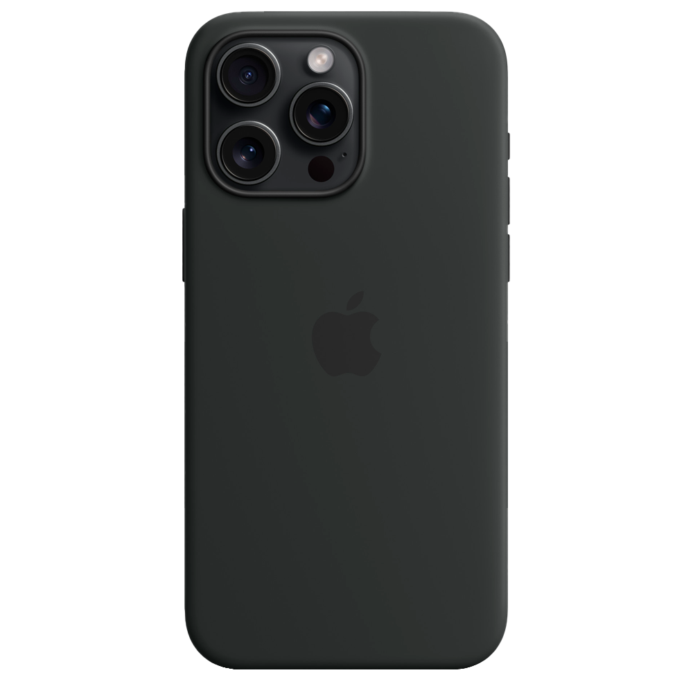 Силиконовый чехол с поддержкой MagSafe Apple Silicone Case для iPhone 15 Pro Max, Black (Черный)