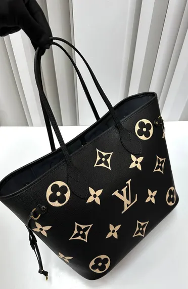 Сумка Louis Vuitton Neverfull MM черный/бежевый