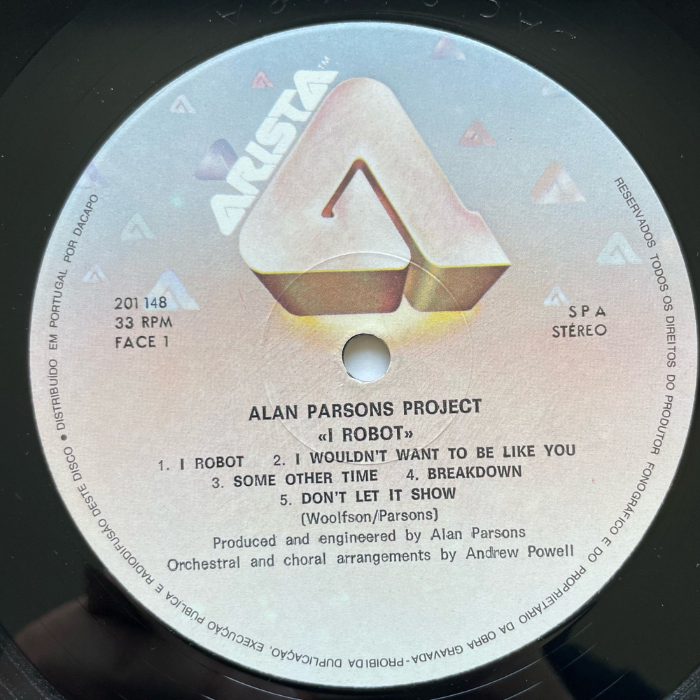 Винтажная виниловая пластинка LP The Alan Parsons Project I Robot (Португалия 1977)