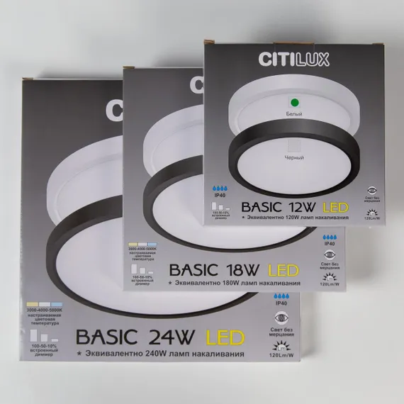 CL738120N Бейсик Белый Св-к Накл. LED 12W*4000K