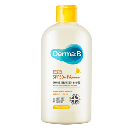 DERMA:B Солнцезащитный крем SUN BLOCK SPF50+ PA++++ 200ML