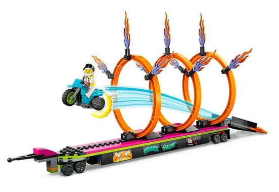 Конструктор Трюковой грузовик и огненное кольцо 479 деталей