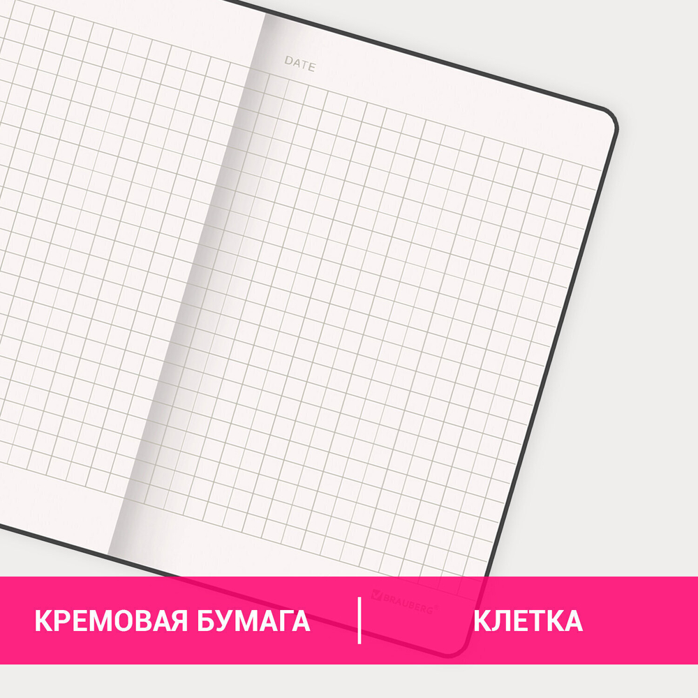Блокнот малый ФОРМАТ (93х140 мм) А6 BRAUBERG ULTRA балакрон 80 г/м2 96 л. клетка темно-синий (3 штуки в упаковке)