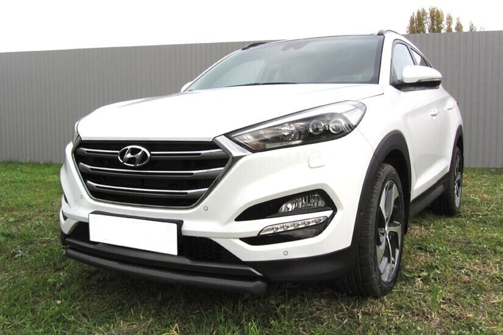 Защита переднего бампера Hyundai Tucson 4WD (2015-2018) d57 черная