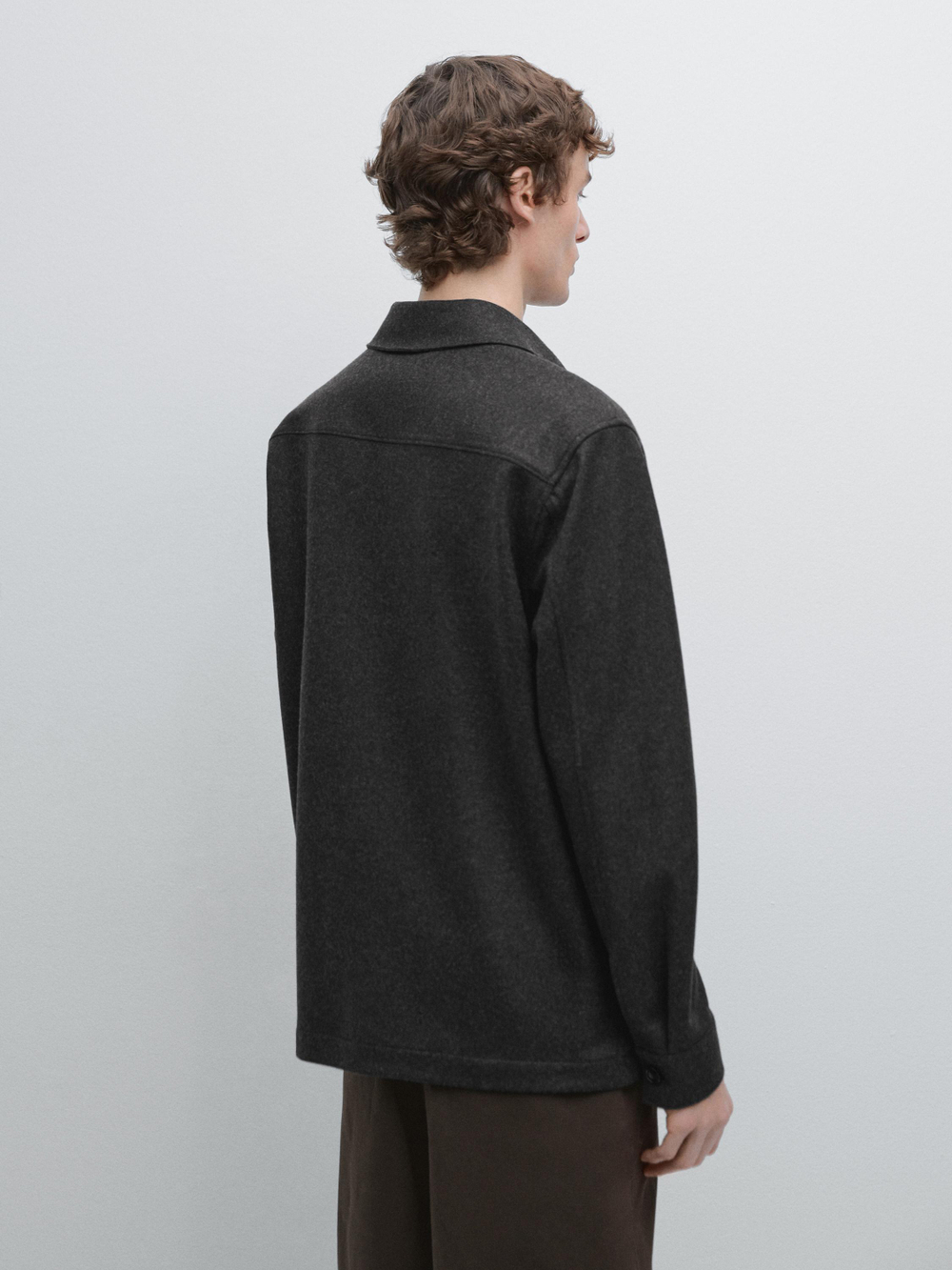 Massimo Dutti Куртка-рубашка с карманами, серый