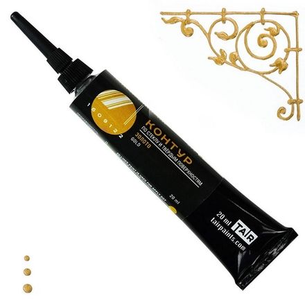 Краски контурные акриловые Таир, цв. золото, 20мл туба