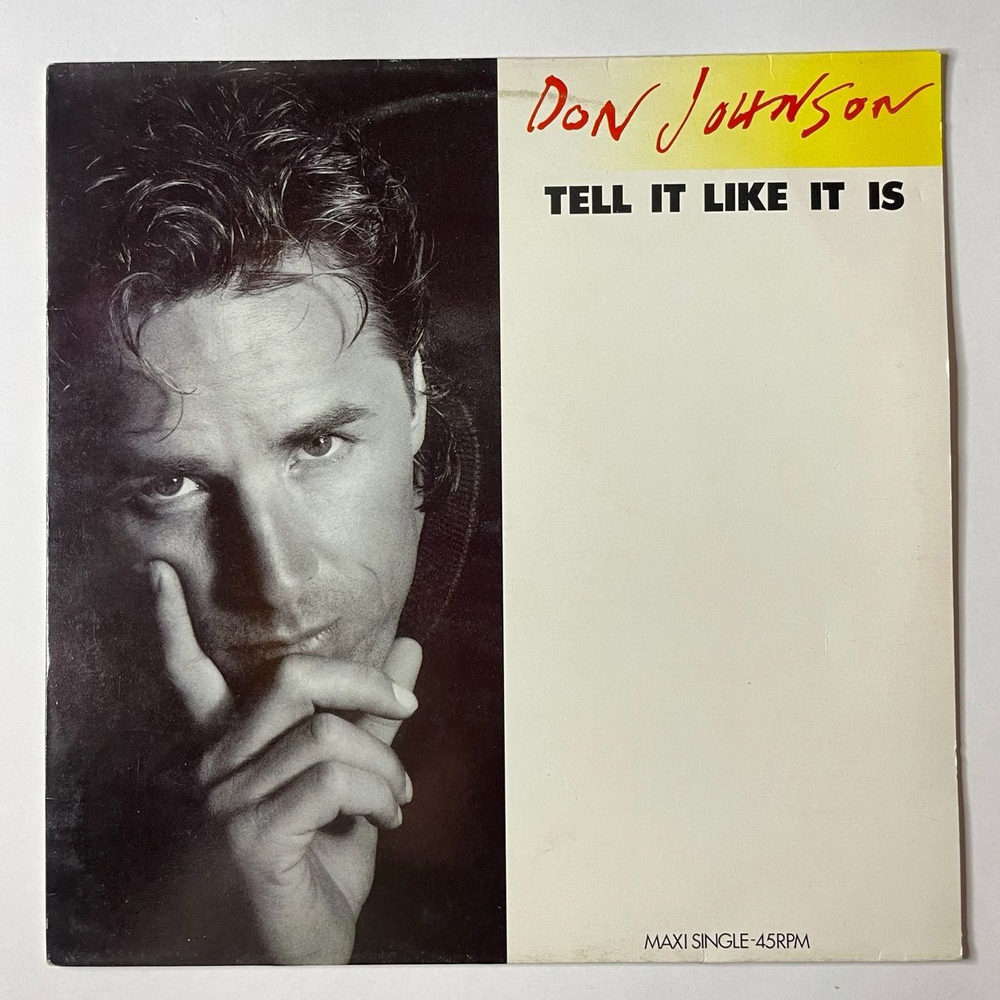 Винтажная виниловая пластинка LP Don Johnson Tell It Like It Is (Holland 1989) Maxi Single 45 RPM