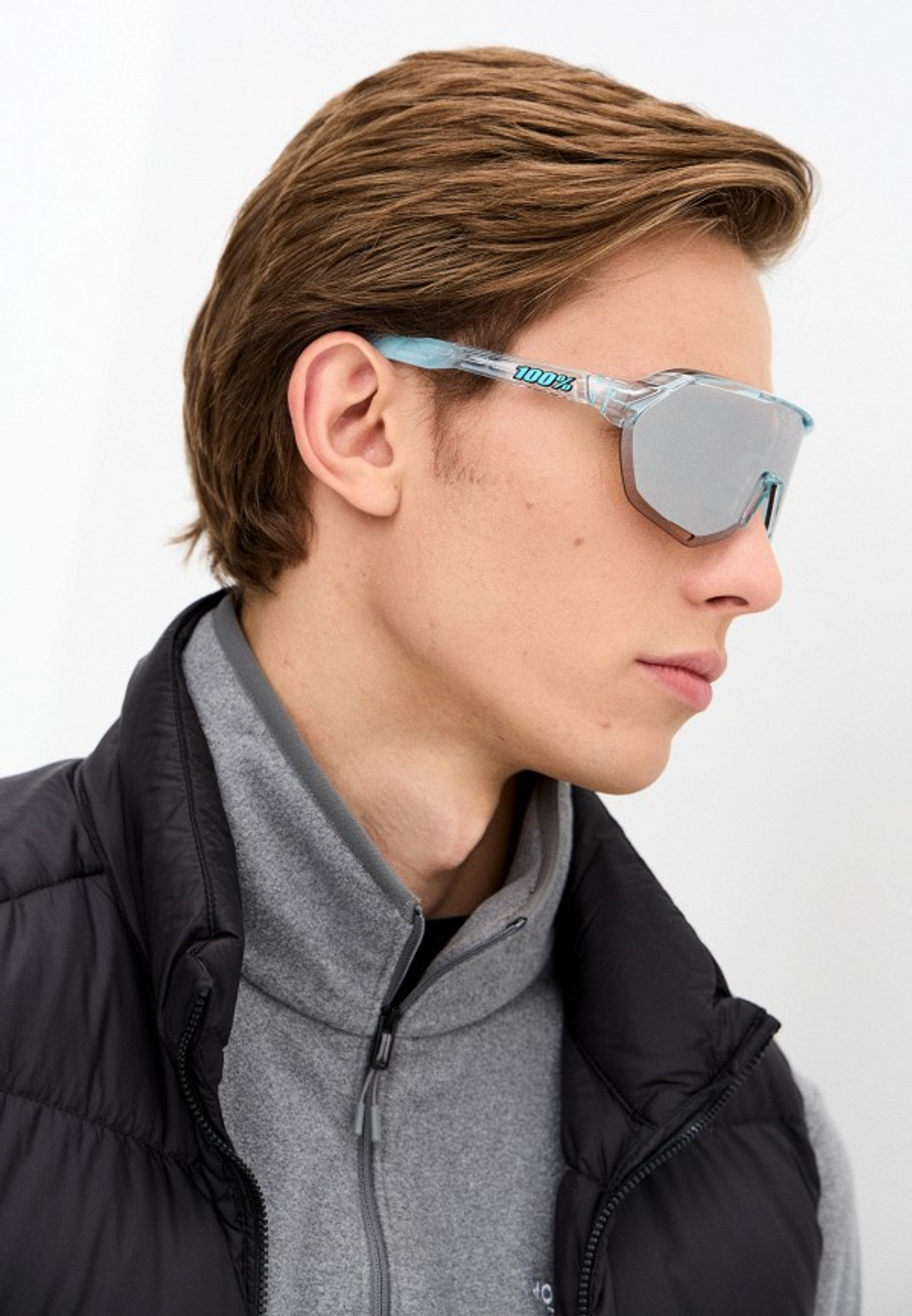 Спортивные очки 100% S2 / Polished Translucent Mint / HiPER Silver Mirror Lens