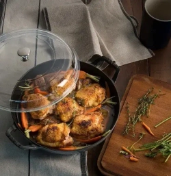STAUB Сковорода для тушения чугунная с крышкой, 28 см, красная