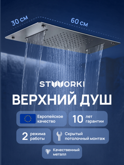Верхний душ STWORKI STUDIO S512692GB вороненая сталь