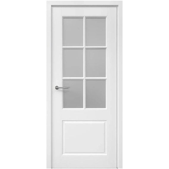 Фото межкомнатная дверь эмаль Albero Классика 4 белая остеклённая