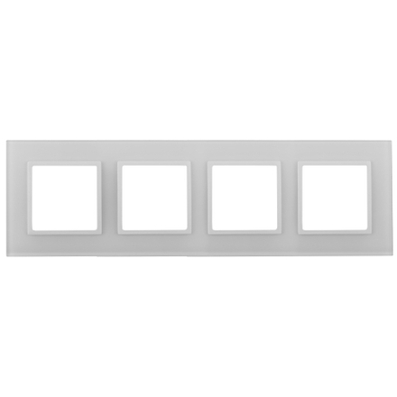 14-5104-01 ЭРА Рамка на 4 поста, стекло, Эра Elegance, белый+бел
