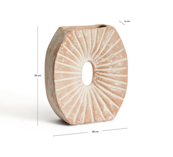 Ваза Valura из папье-маше розового и бежевого цвета 21 см