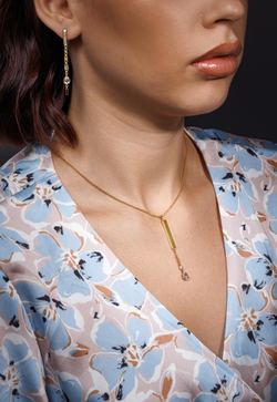 Подвес из серебра со вставками из голубых фианитов