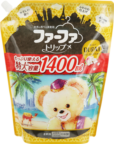 Кондиционер для белья концентрированный c ароматом восточных пряностей 1400 мл NISSAN FaFa Series Trip to Dubai (мягкая упаковка)