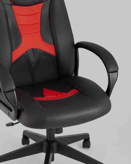 TopChairs ST-CYBER 8 RED ткань/экокожа черный/красный