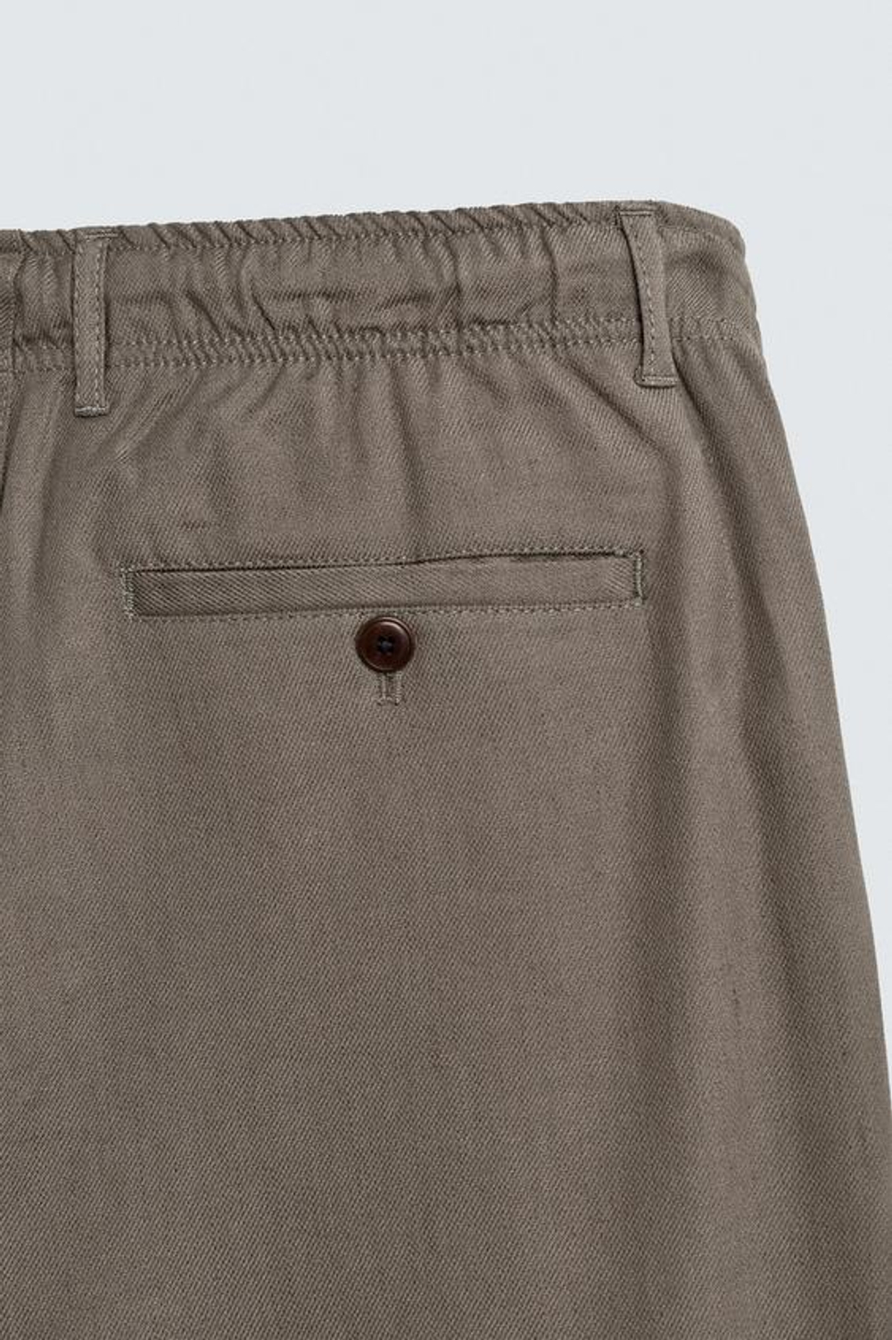 ZARA БРЮКИ RELAXED FIT ИЗ ХЛОПКА И ЛЬНА, СЕРО-КОРИЧНЕВЫЙ