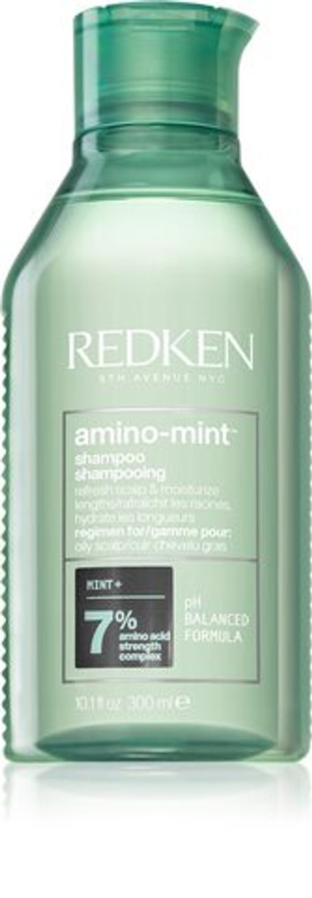 Redken Amino Mint - Мягкий очищающий шампунь для жирных волос. /   300  ml  / GTIN 3474637068370