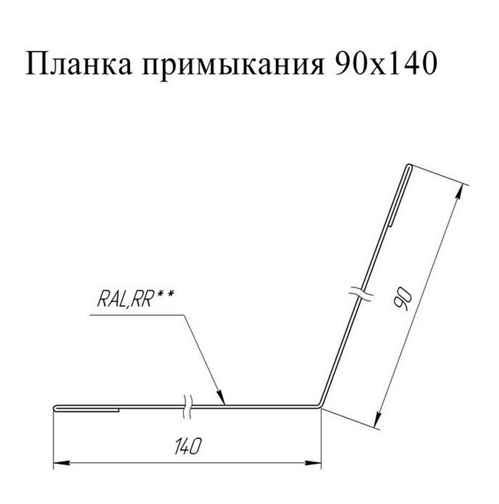 Планка примыкания Grand Line Velur X Ral 3009 140х90 мм резка