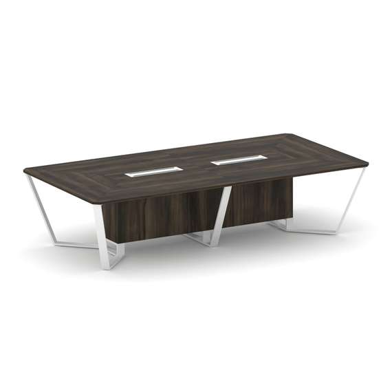 Steel Meet Стол переговорный прямоугольный KDK-PR.B.SP-12 Дуб Мали/Металл Белый 3200*1600*750