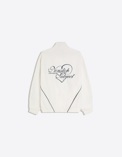 BERSHKA Техническая куртка с вышивкой, белый