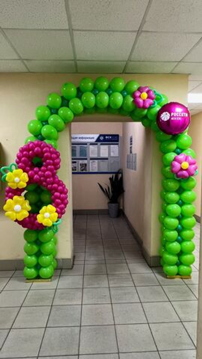Арка из шариков на 8 Марта