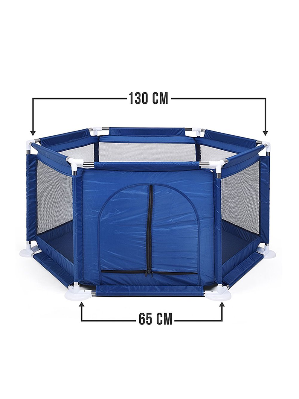 Манеж детский шестигранный (113*130*65см) цвет синий (М8-3)