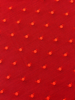 Сетка эластичная оранжевая неоновая в горошек 5 мм метражом