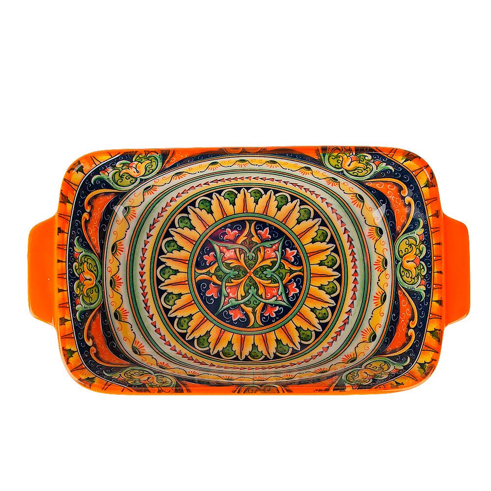 Блюдо для запекания "Arabesque"(оранжевый) 22,5*12,5см v=600мл.(фарфор)(min9)(транспортная упаковка)