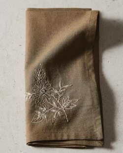 ZARA HOME САЛФЕТКИ С ВЫШИВКОЙ ( 2 ШТ.), КОРИЧНЕВЫЙ