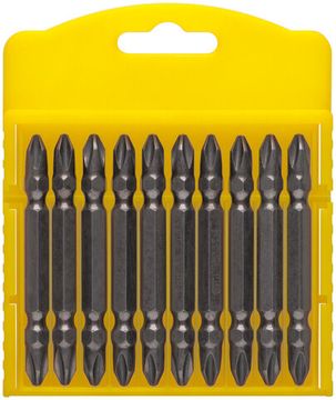 Биты сталь S2, Профи двухсторонние 65 мм PH2/PH2, 10 шт.